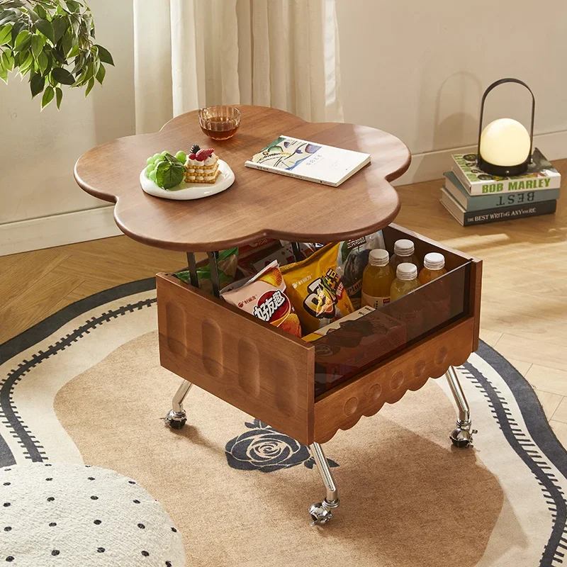 Unique Table Accessories - Retro Fransız Sehpa Masif Ahşap Depolama