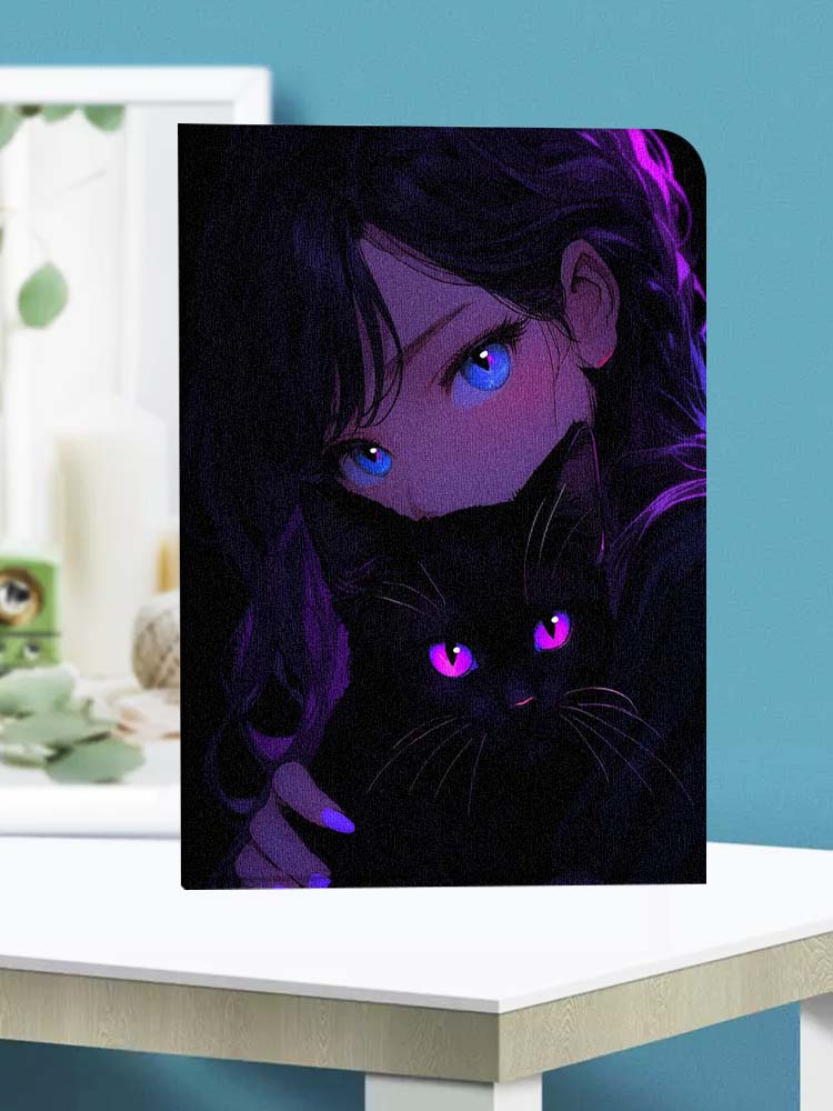 Karikatür Kedi Kız Gözleri Yum - Lenovo Tablet Plus Accessories incelemesi ve fiyatı