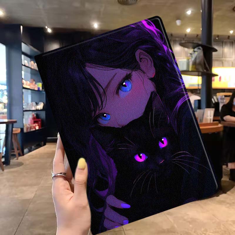 Karikatür Kedi Kız Gözleri Yum - Lenovo Tablet Plus Accessories incelemesi ve fiyatı